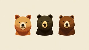 三只卡通熊头像