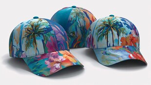 色彩斑斓的热带风情印花帽