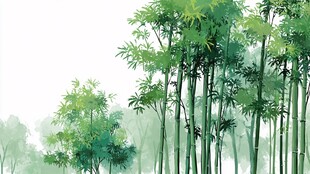清幽竹林水墨风意境图