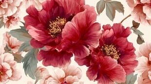 艳丽牡丹花卉图案背景