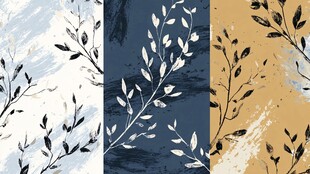 简约枝叶图案纹理背景图