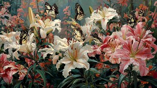 百合丛中蝶飞舞