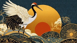 仙鹤朝阳 国风祥瑞图景