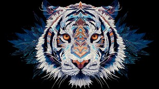 几何风格斑斓虎头像