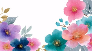 缤纷花卉边框装饰图