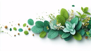 清新绿植花卉装饰图案