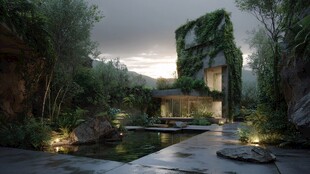 山林间的梦幻绿植覆顶小屋