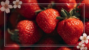 新鲜诱人的草莓特写