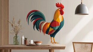 多彩公鸡装饰 点亮室内角落