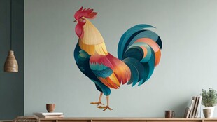 多彩公鸡墙贴 点亮家居