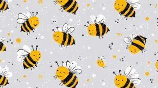 可爱蜜蜂图案背景设计