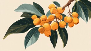 枝头金黄枇杷果实累累