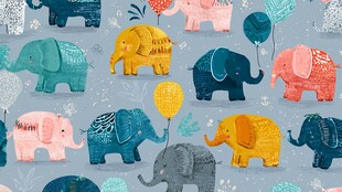 可爱大象图案 多彩欢乐世界