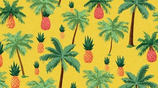热带风情 菠萝与棕榈树图案