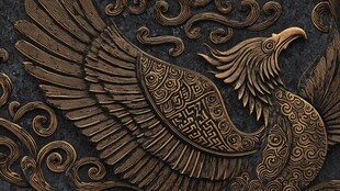 铜雕凤凰 精美传统纹饰