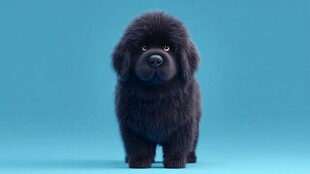 可爱黑色幼犬特写