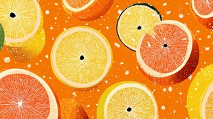 缤纷柑橘切片 活力满满