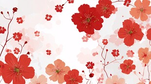 红色花卉背景图