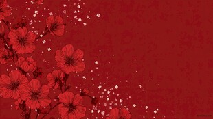 红色花卉背景图