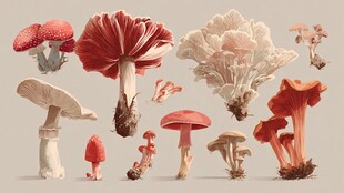 多彩蘑菇集合图