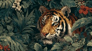 丛林中的威严老虎