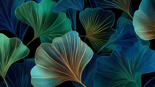 梦幻银杏叶图案背景