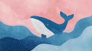 畅游海洋的梦幻蓝鲸