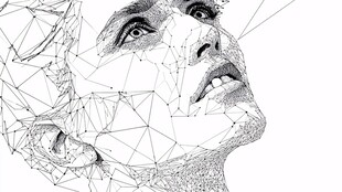 线条勾勒的抽象人物肖像