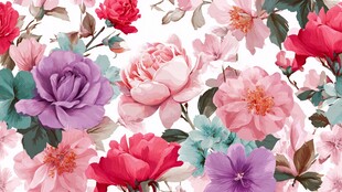 多彩花卉图案背景