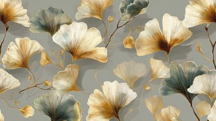 银杏叶图案 优雅自然风