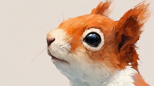 油画风松鼠特写