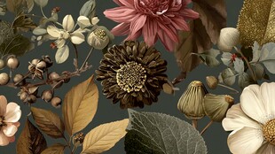 复古花卉植物装饰图案