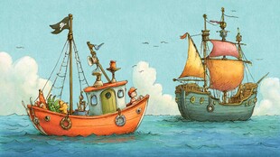 海上双船的奇幻冒险