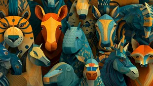 多彩立体动物大集合