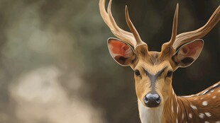 优雅梅花鹿特写