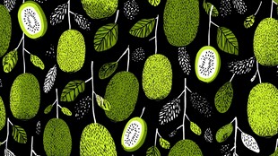 绿色猕猴桃图案无缝背景