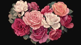 心形玫瑰花卉浪漫组合