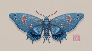 中式蓝蝶 精致典雅的艺术呈现