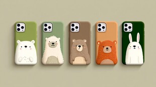 可爱动物图案手机壳展示