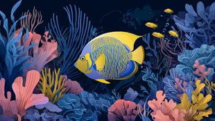 海底斑斓世界中的美丽鱼类