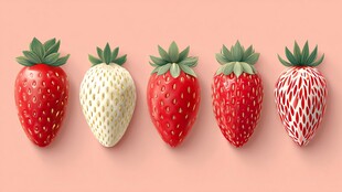 多彩草莓排列展示