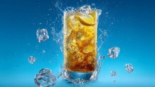 冰爽柠檬茶溅起清凉水花