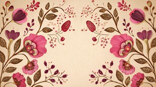 花卉边框装饰图案设计