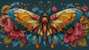 蝶舞繁花间的绚烂之景