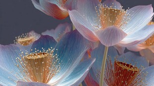 梦幻多彩莲花绽放瞬间