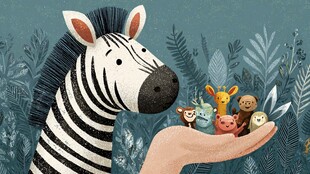 掌心的斑马与小动物们