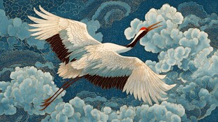 仙鹤翔云图