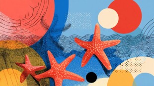 海洋主题抽象艺术插画