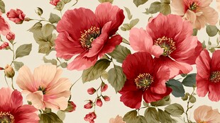 复古风花卉图案精美壁纸