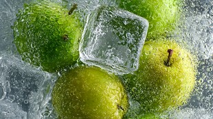 青果与冰块的清凉组合